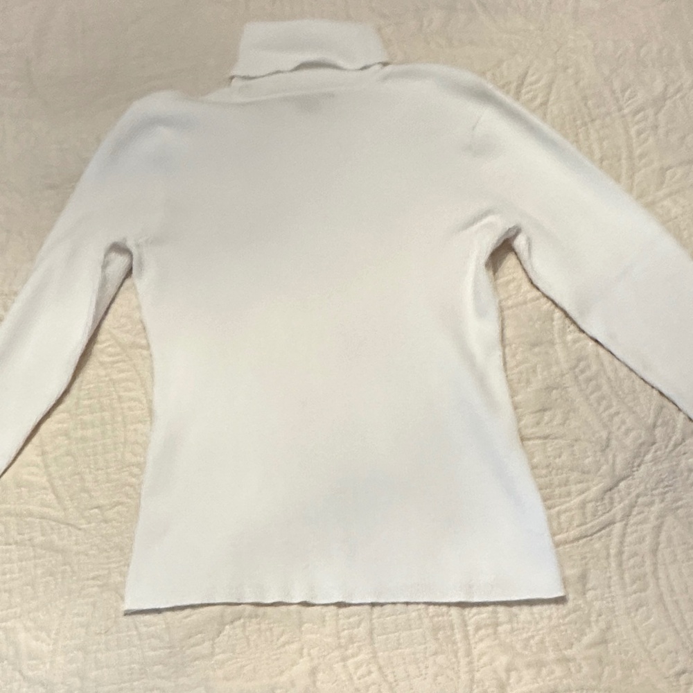Style & Co White Ribbed Turtleneck